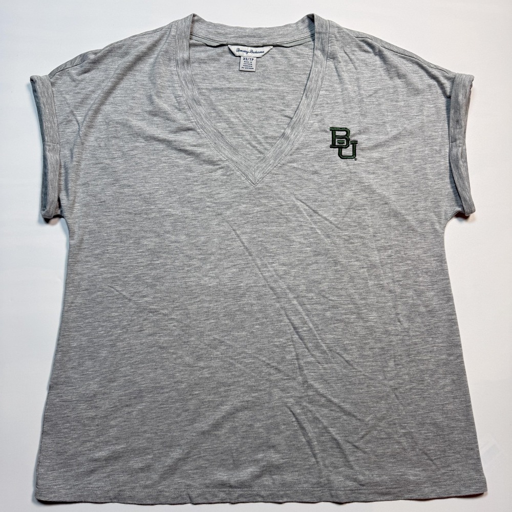 Baylor Bears Shirt Womens XS Gray Tommy Bahama Sleeveless V Neck Tee